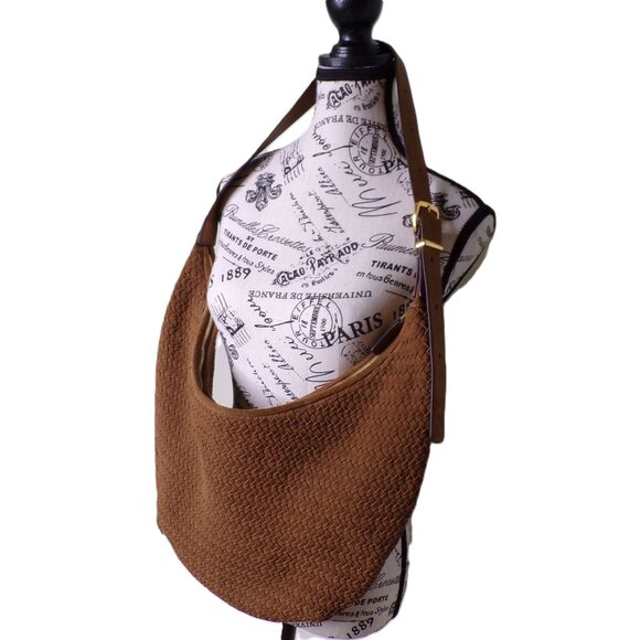 🆕MADEWELL Essentials Curve Suede Woven Shoulder Bag Brown - Picture 11 of 14